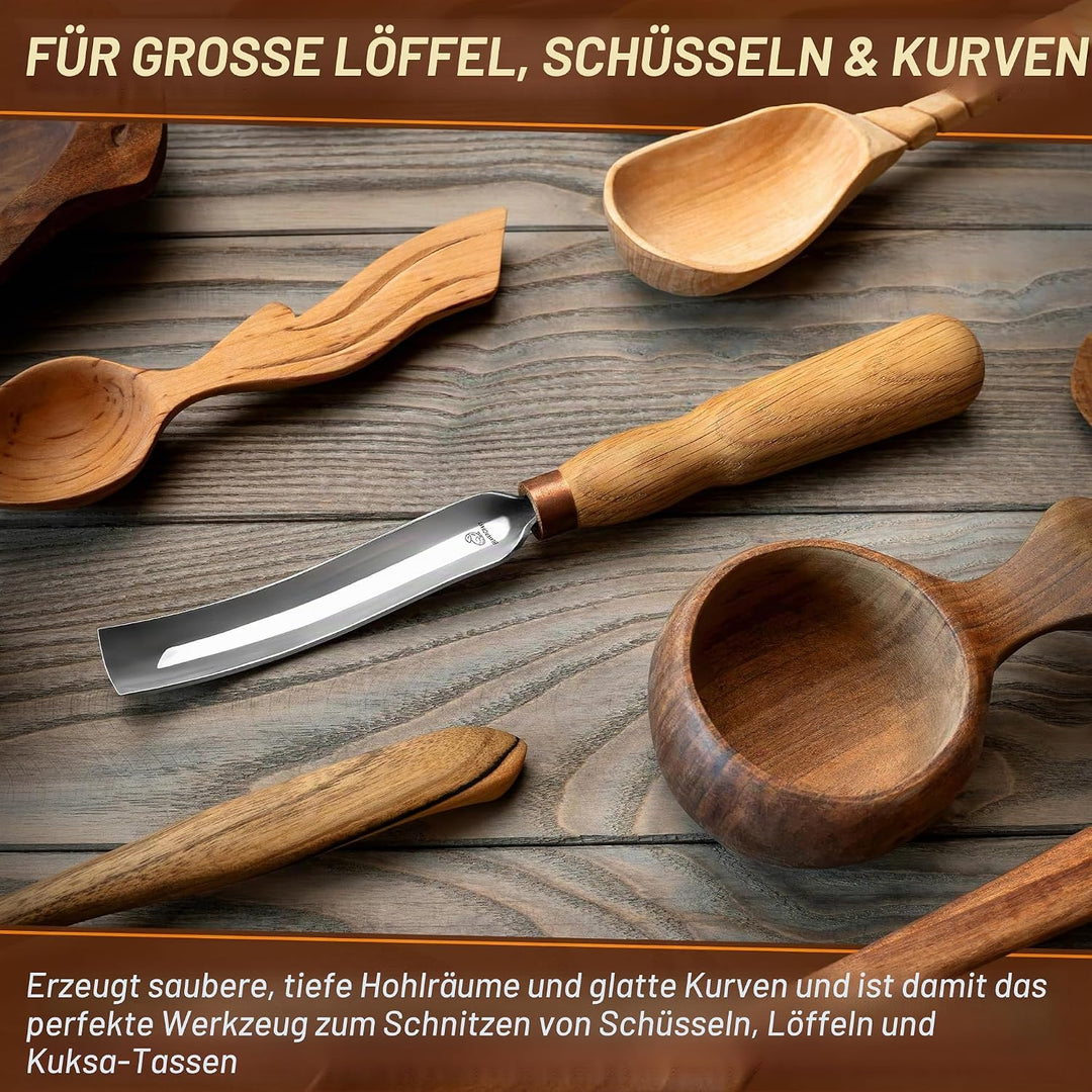 BeaverCraft Holzschnitz Hohleisen Meissel 7L/22 Holzschnitzwerkzeuge Schnitzen von Schalen Kohlensto