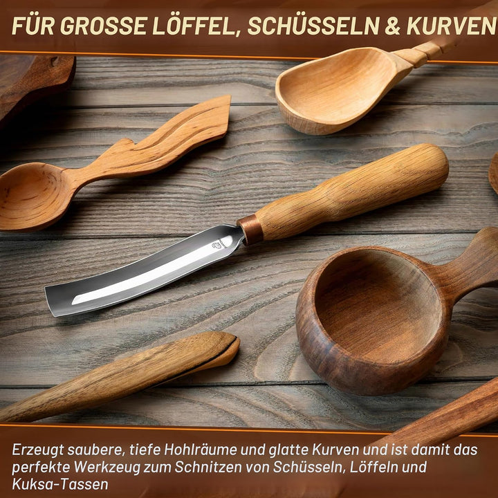 BeaverCraft Holzschnitz Hohleisen Meissel 7L/22 Holzschnitzwerkzeuge Schnitzen von Schalen Kohlensto