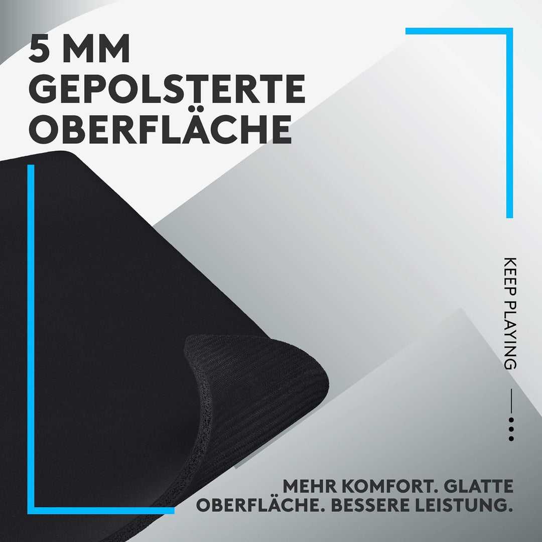 Logitech G G740 Grosses 5 mm dickes Gaming-Mauspad, optimiert für Gaming-Sensoren, mässige Oberfläch