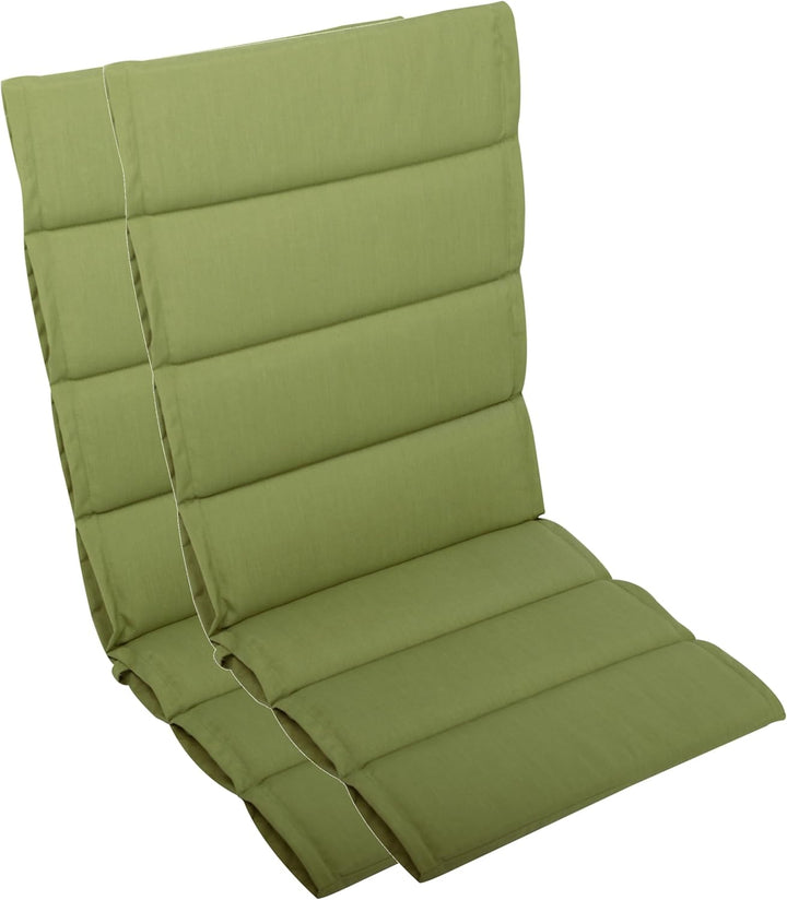 LILENO HOME Gartenstuhl Auflagen als [2er Set - Hochlehner] in Grün - Bequeme Liegen als Sitzauflage
