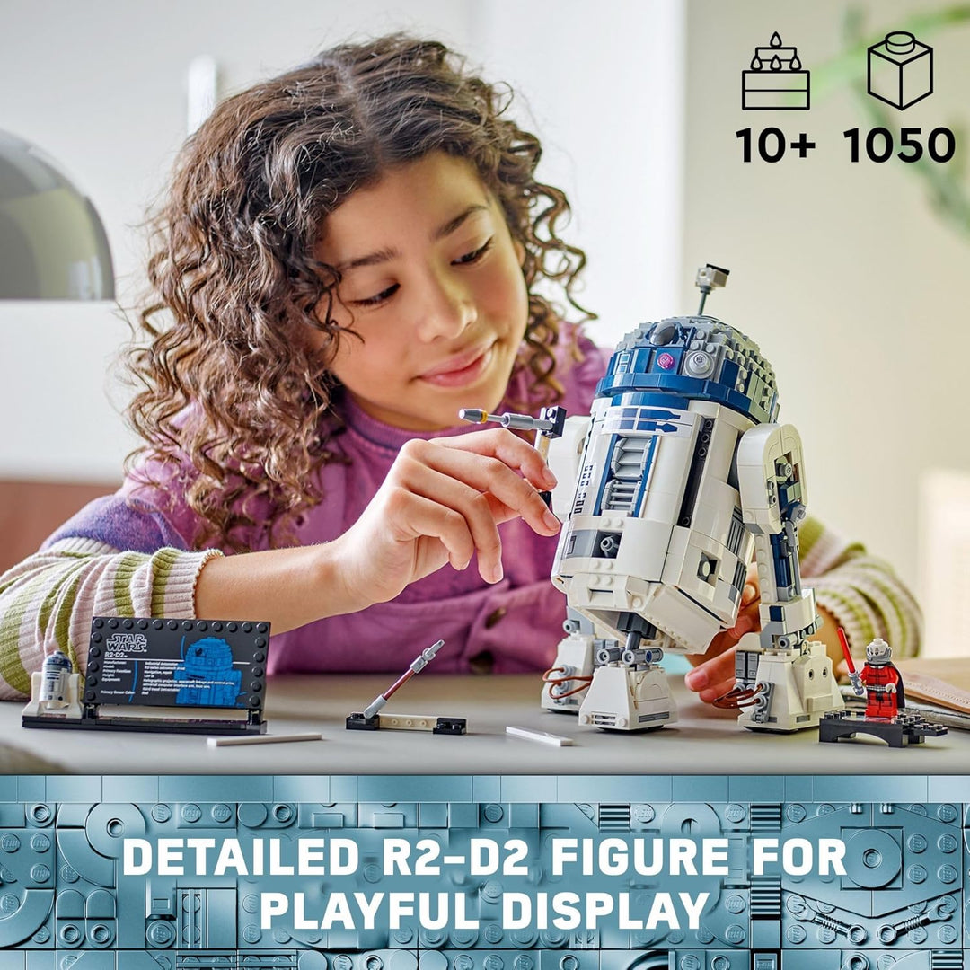 LEGO Star Wars R2-D2 Brick Built Droid Figure, Collectible May The 4th Toy with Exclusive 25th Anniv