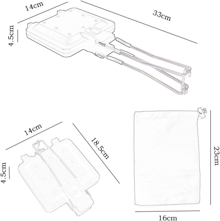 Multifunktionaler Sandwichmaker, faltbar, tragbar, antihaftbeschichtet, Frühstücksform, Presspfanne,