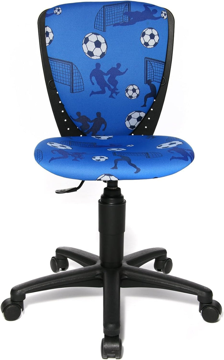 Topstar S'cool 3, Kinderdrehstuhl, Schreibtischstuhl für Kinder, Bezugsstoff blau, Motiv Fussball Mo