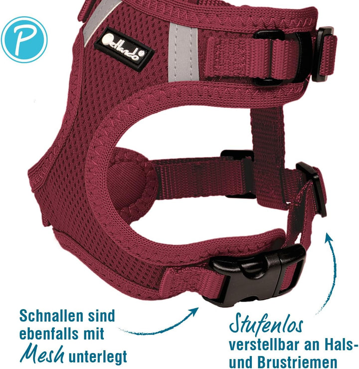 Petlando Hundegeschirr Mesh Vest, leichtes Brustgeschirr aus weichem Mesh & Nylon, stufenlos verstel