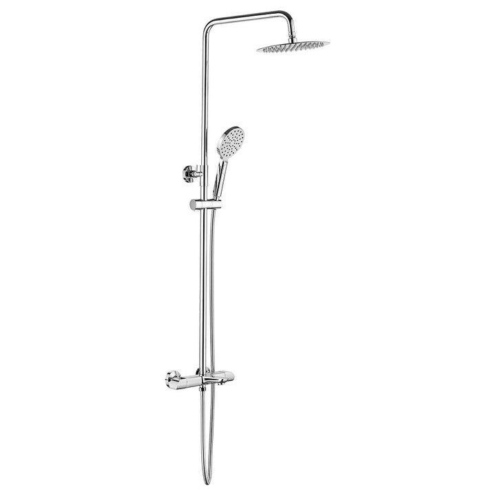 Ibergrif - Badewanne-Duschsystem mit Thermostat, Wanneneinlauf, Regendusche, Brauseschlauch, Handbra