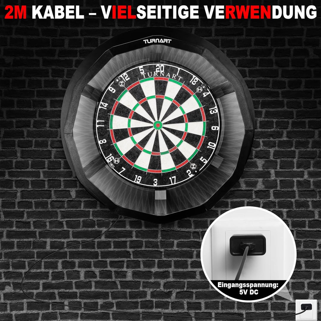 Turnart Dartscheibe Beleuchtung Dartscheibe Dart Light,360°Pro Dart Beleuchtung Helligkeitsregelung