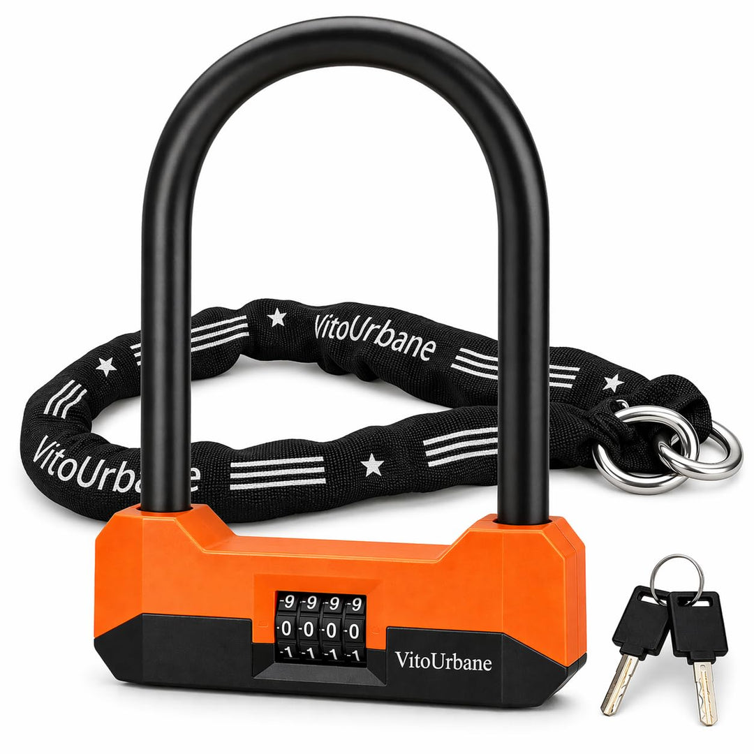 Fahrradschloss hohe Sicherheit 2-in-1 Set, 18 mm Bügelschloss Fahrrad & 120 cm Kettenschloss (7 mm),