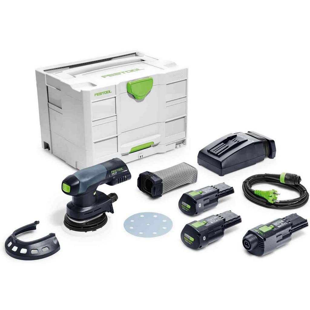 Festool Akku-Exzenterschleifer ETSC 125 3,0 I-Set (mit Akkupacks BP 18 Li 3,0, Schnellladegerät, Net