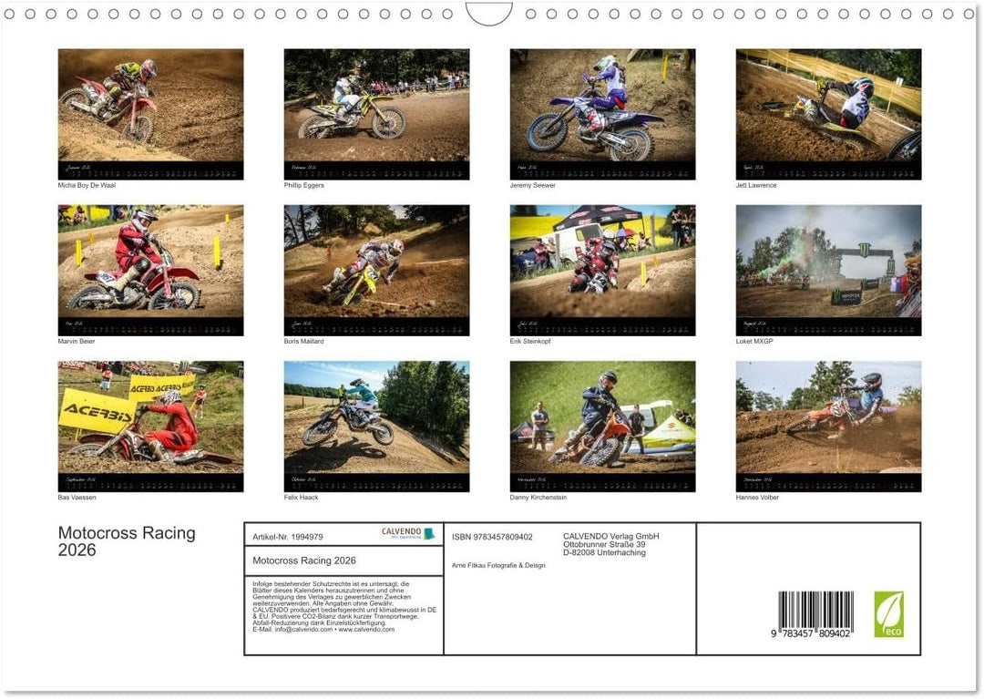 Motocross Racing 2026 (Wandkalender 2026 DIN A3 quer), CALVENDO Monatskalender: Actionreiche Fotos a
