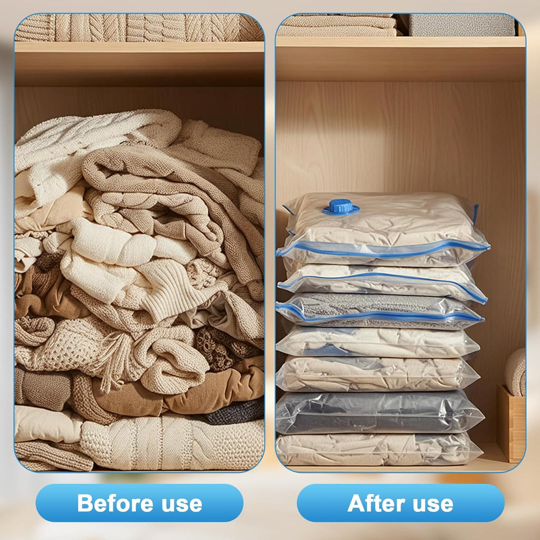 8 Stück Vakuumbeutel für Kleidung Reise 60 x 80 cm Wiederverwendbare Vacuum Bags for Clothing Bettde