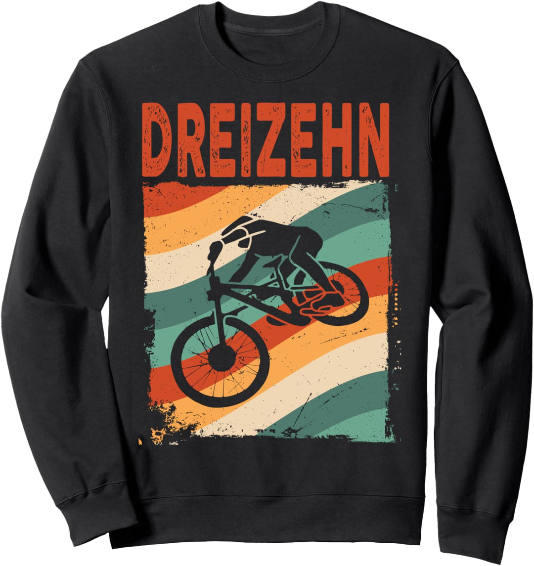 13. Geburtstag Cooles Jungs Teenager Retro Mountainbike MTB Sweatshirt