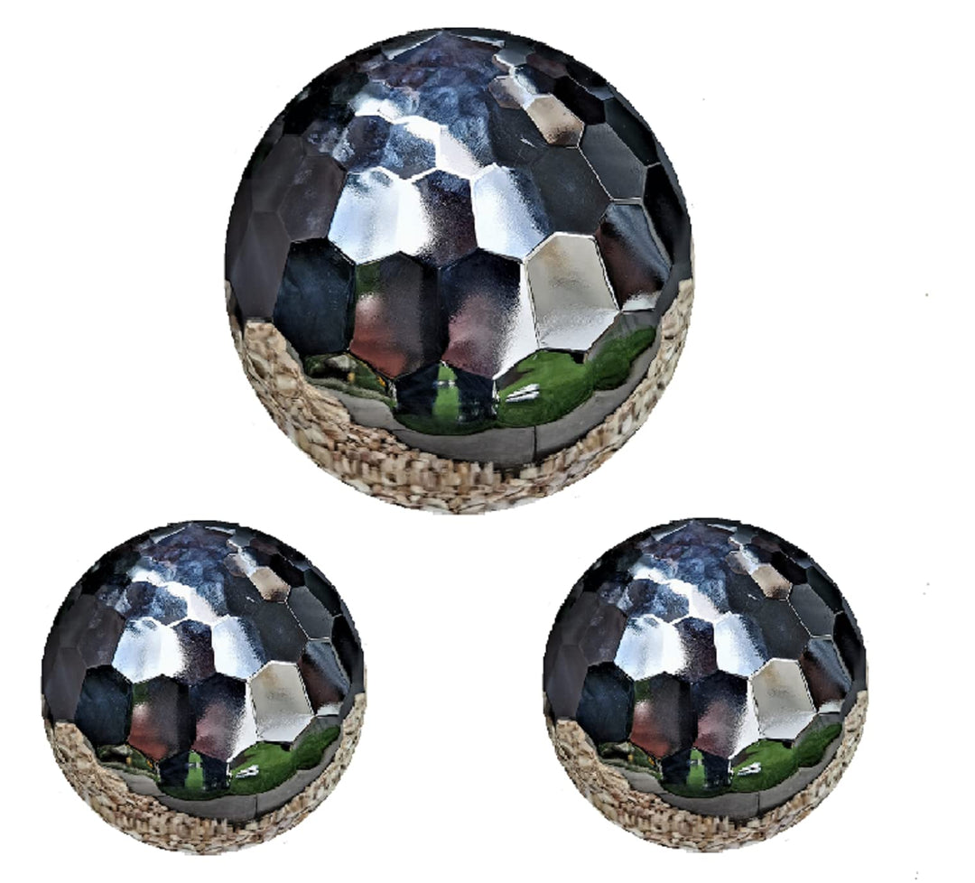 Dekokugel Diamond 3er Set aus Edelstahl 15/10/10 cm poliert Dekorationskugel Edelstahlkugel