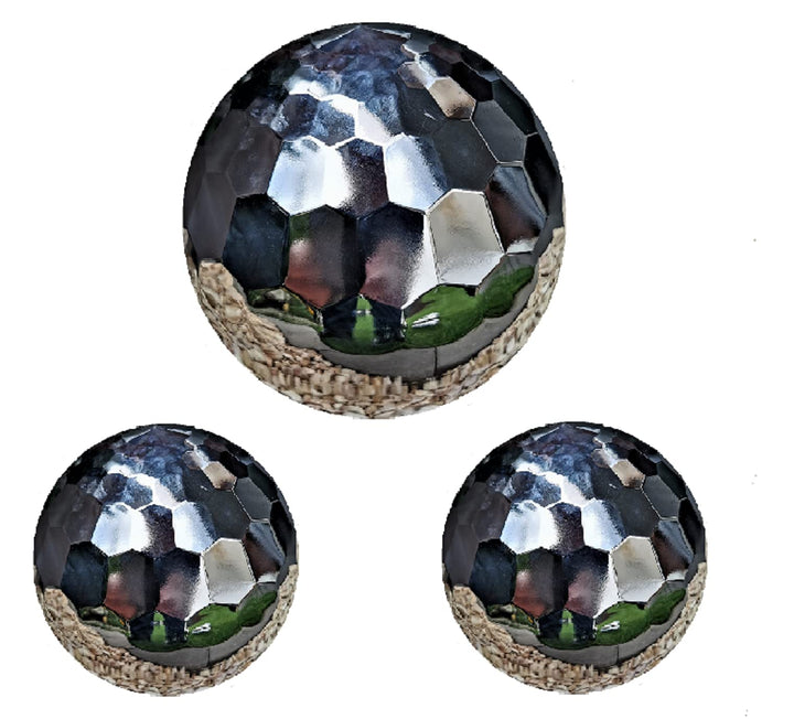 Dekokugel Diamond 3er Set aus Edelstahl 15/10/10 cm poliert Dekorationskugel Edelstahlkugel