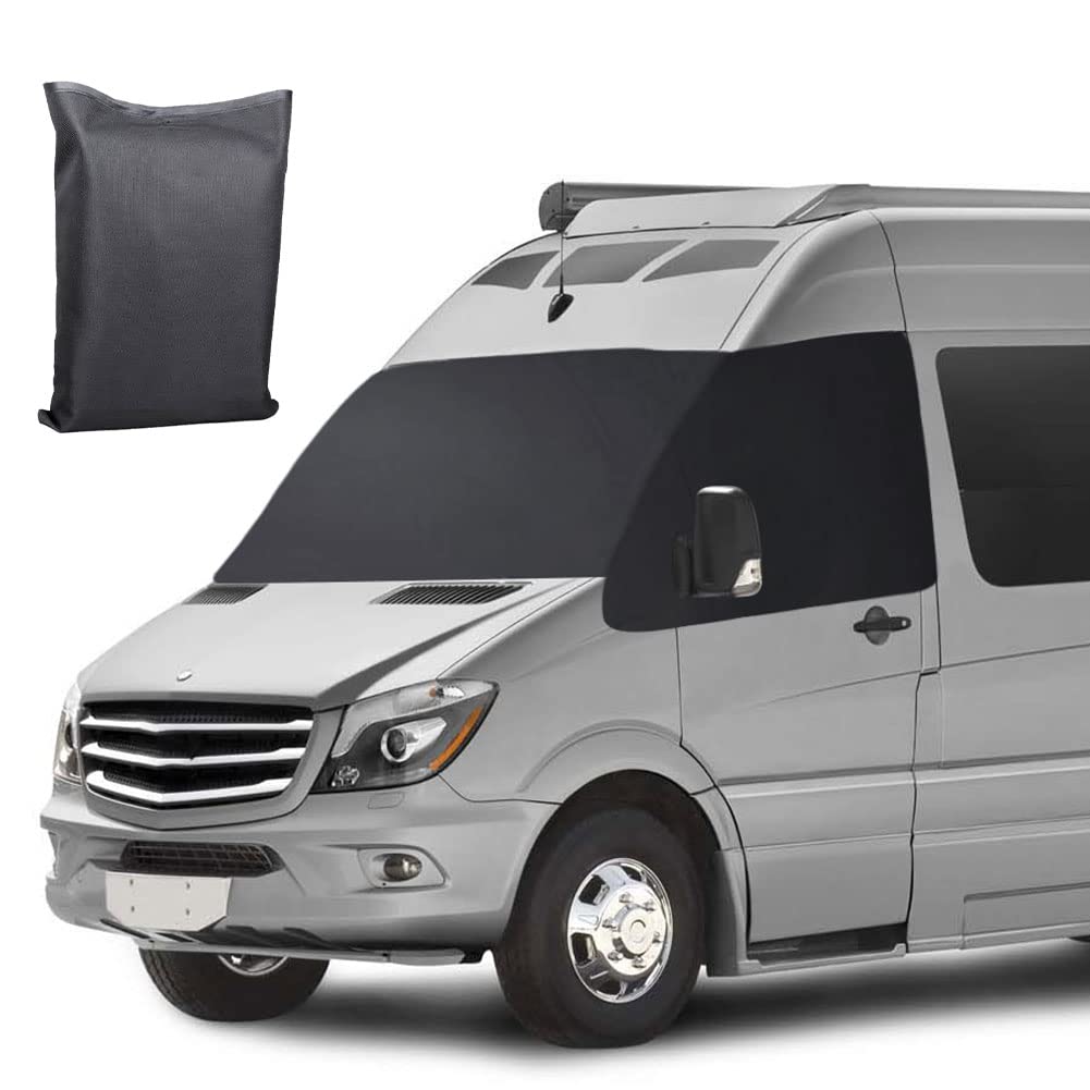 Auto Windschutzscheiben Abdeckung, Faltbar 600D Wasserdicht Wetterfest Frontscheibe Wrap Cover Front