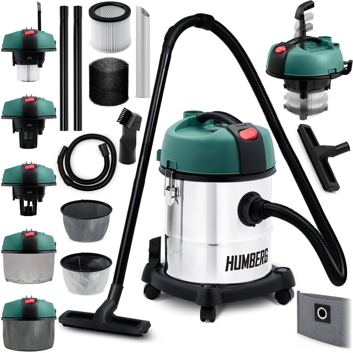 Humberg Industriesauger Nass Und Trockensauger 20 l 1200 W Industriestaubsauger Ohne Beutel Werkstat