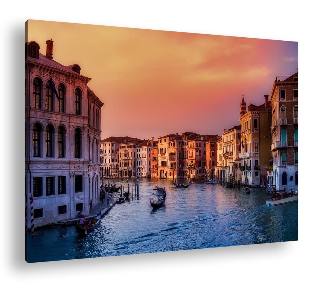 deyoli Kanäle in Venedig Format:75x50 cm als Leinwandbild, Motiv fertig gerahmt auf Echtholzrahmen,