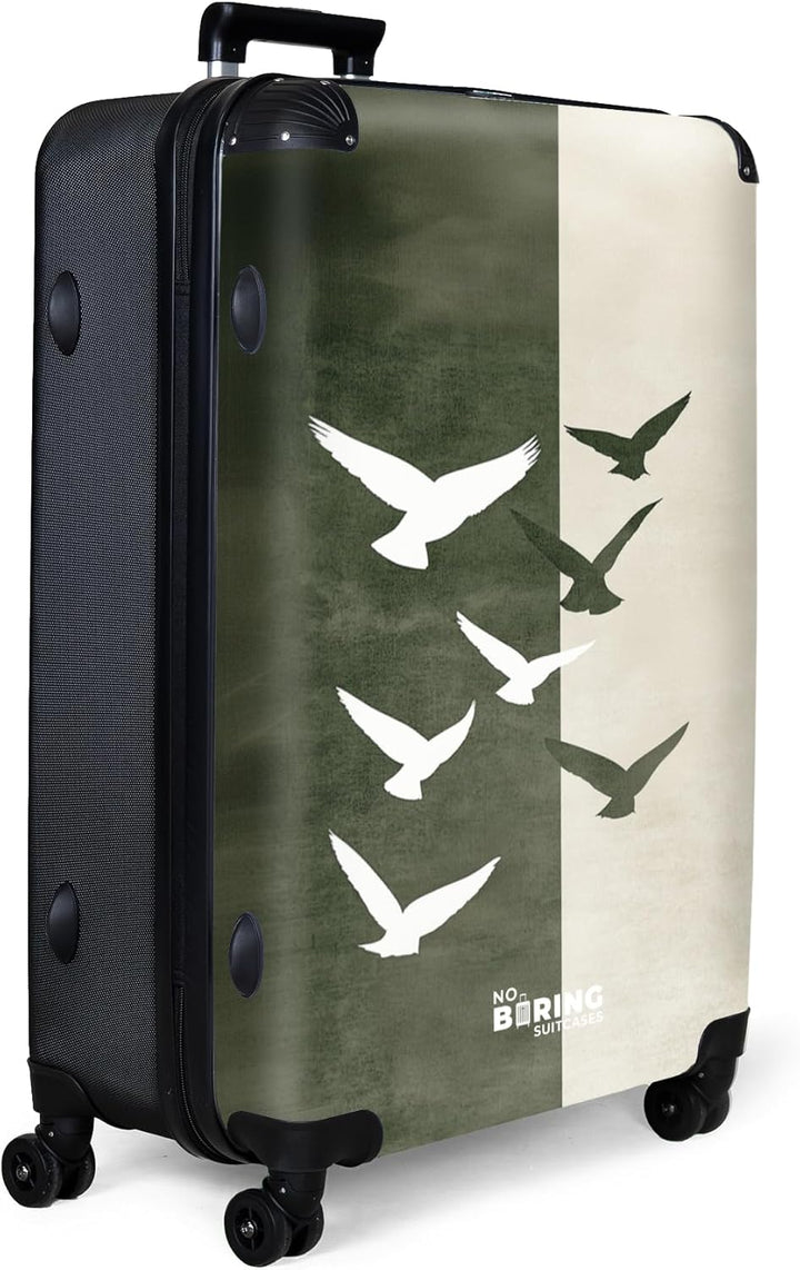 NoBoringSuitcases.com® Koffer XL Gross 77x51.5x28 cm Reisekoffer mit 4 Rollen Leicht Trolley Hartsch
