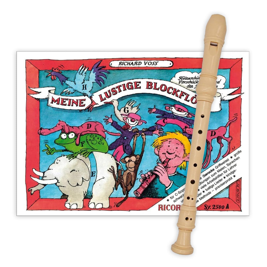 Starterset: Tuyama TFS-06B (barocke Griffweise) Blockflöte + 'Meine Lustige Blockflöte' Band 1 ISBN