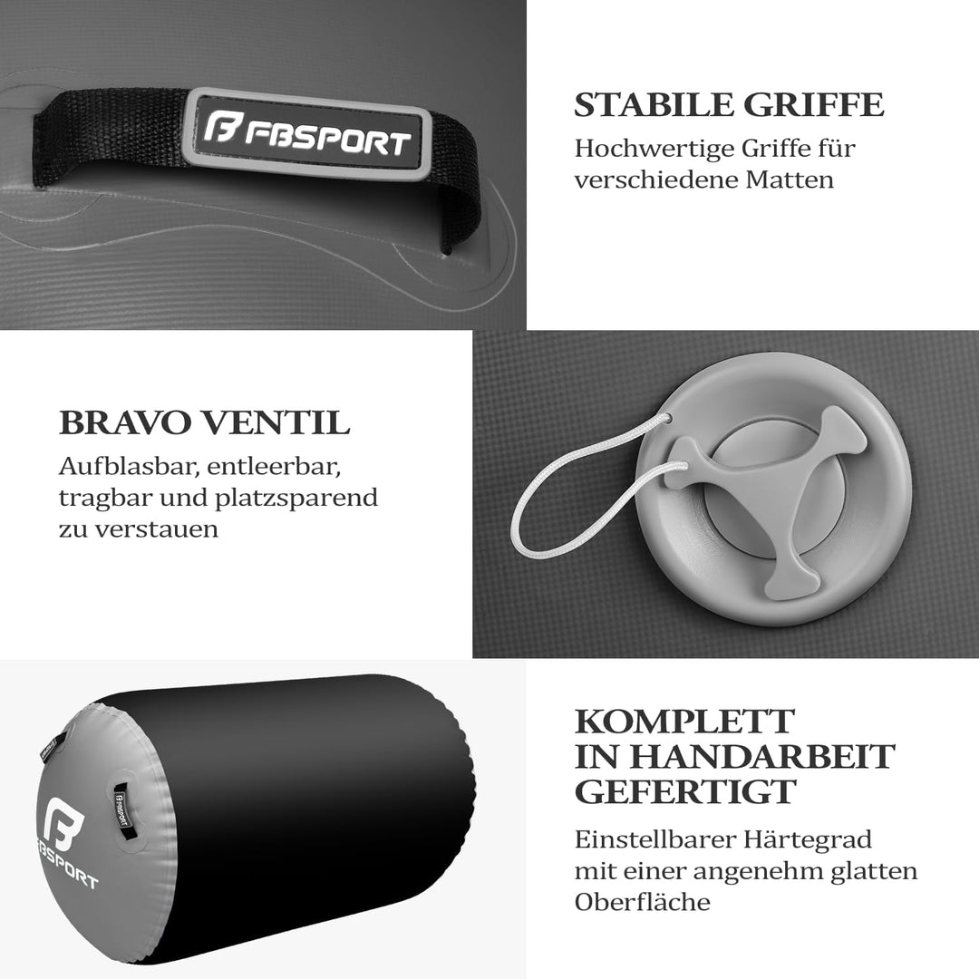 FBSPORT Aufblasbare Air Roll, 100/120cm Aufblasbare Luft Rollen, Yoga Gymnastik Zylinder, Gymnastikm