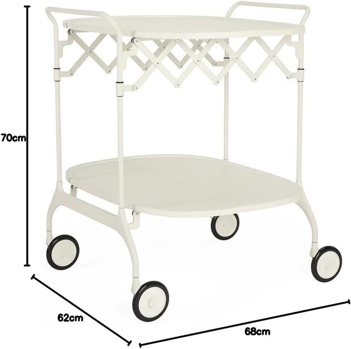 Kartell Gastone Servierwagen, weiss Lackierter Struktur Weiss, Lackierter Struktur Weiss