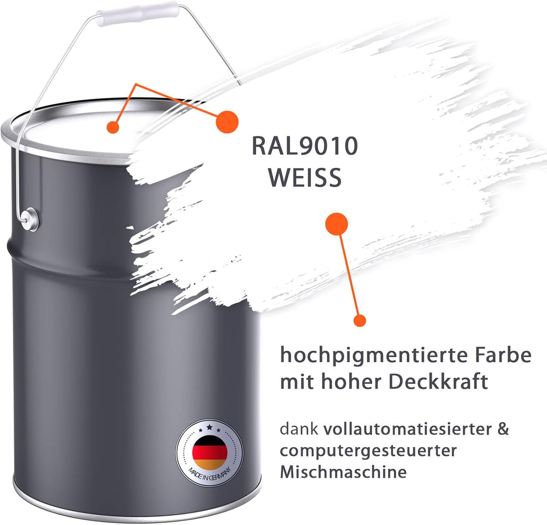 BEKATEQ 1K PU Bodenversiegelung RAL9010 Weiss 5kg für aussen I Bodenbeschichtung &amp; Versiegelung für