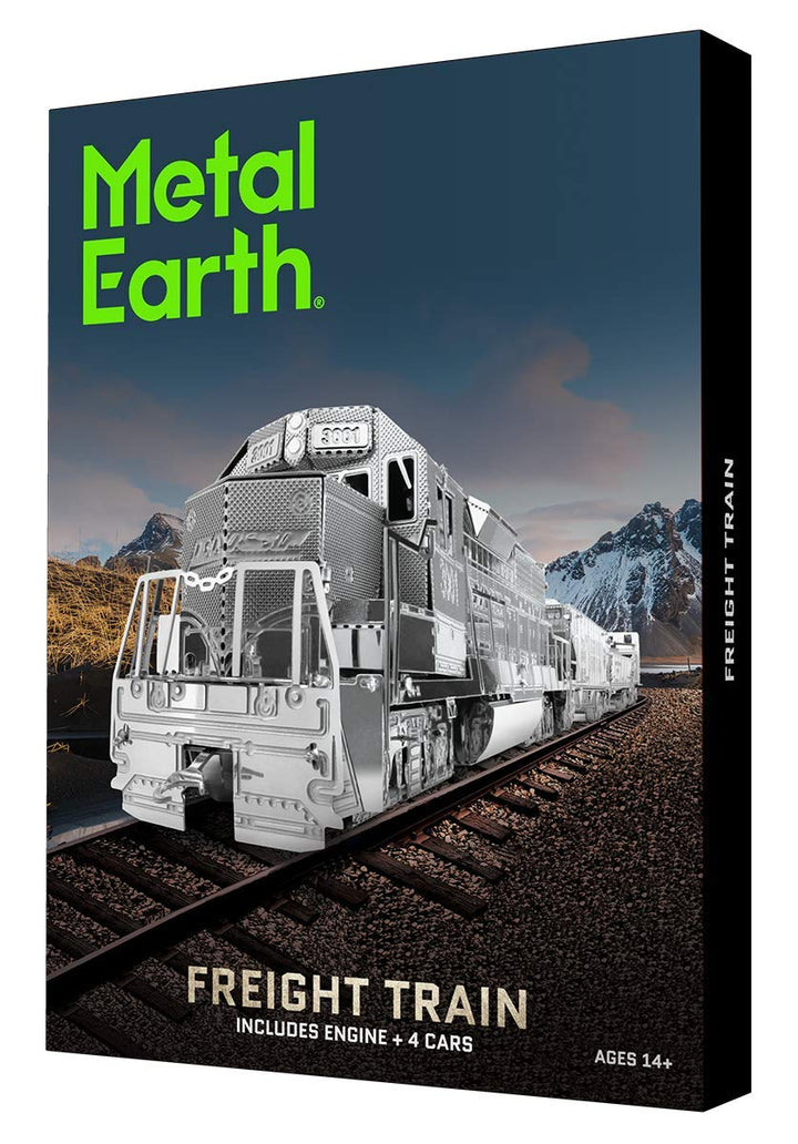 Metal Earth Fascinations Metallbausätze - Güterzug Freight Train, lasergeschnittener 3D-Konstruktion