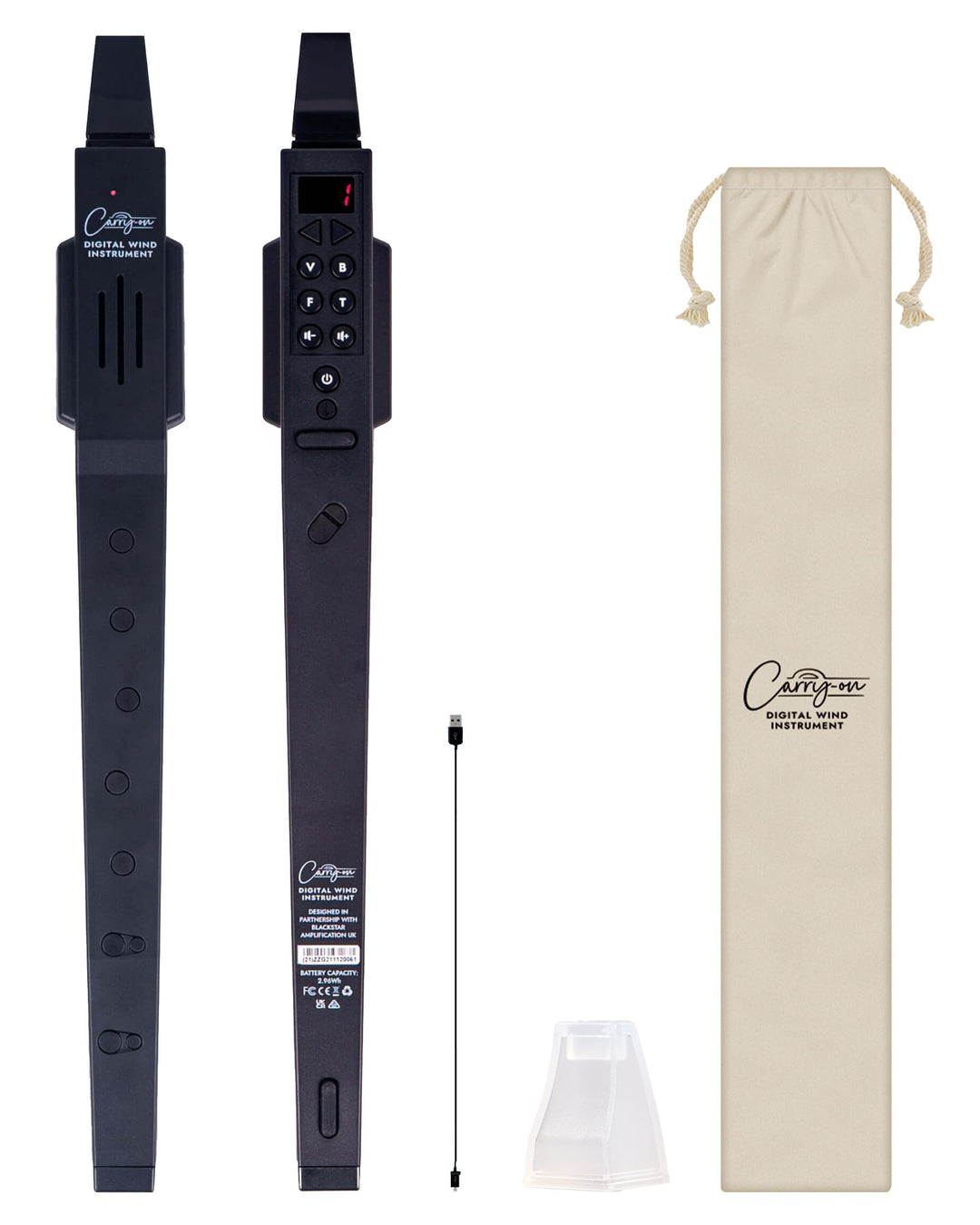 Carry-on by Blackstar Digitales Blasinstrument Schwarz - 10 Stimmen, integrierter, wiederaufladbarer