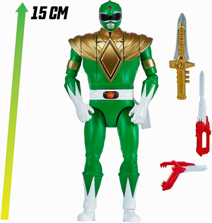 Power Ranger – Auto-Morphin, bewegliche Figur 2-in-1, 15 cm, Ranger Vert – Tommy, für Kinder ab 4 Ja