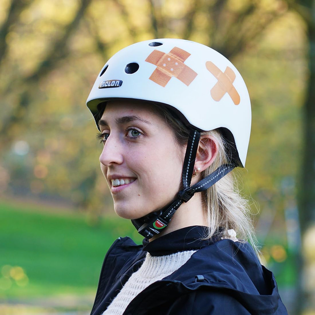 Melon »Plastered White« Leichter und Cooler Fahrradhelm für Damen, Herren und Kinder mit maximalem S