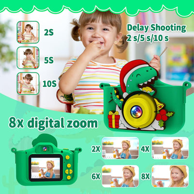 MYSTILUCK Kinderkamera, 1080P HD Digitalkamera für Kinder mit 2,0"-Bildschirm & 32GB-Karte, Fotoappa