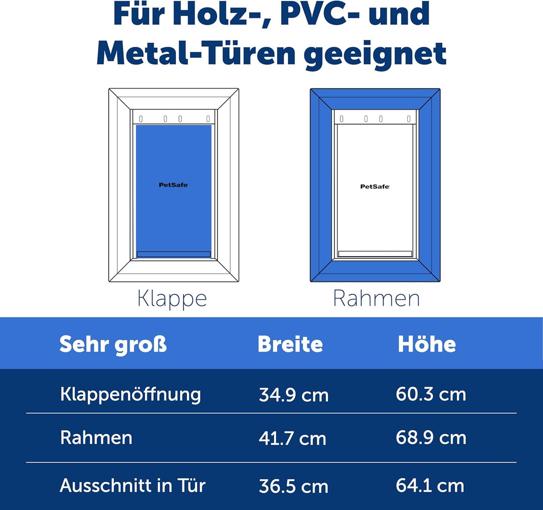PetSafe Staywell Aluminium Hundeklappe, Langlebiger Aluminium-Rahmen, Magnetverschluss, Für Hunde bi
