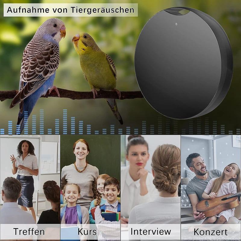 32 GB Mini Voice Recorder with Playback and OTG, Portable Round Mini Recorder, 192 Hours Recording a