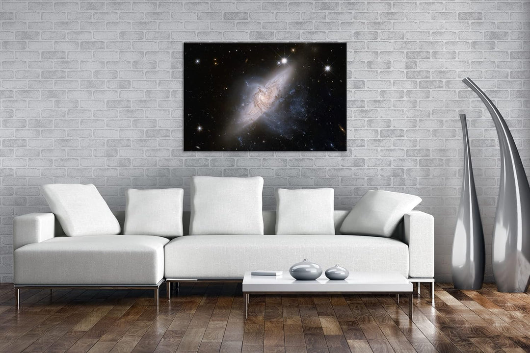 deyoli Dark weite Galaxien mit leuchtenden Sternen im Format: 80x60 als Leinwandbild, Motiv fertig g