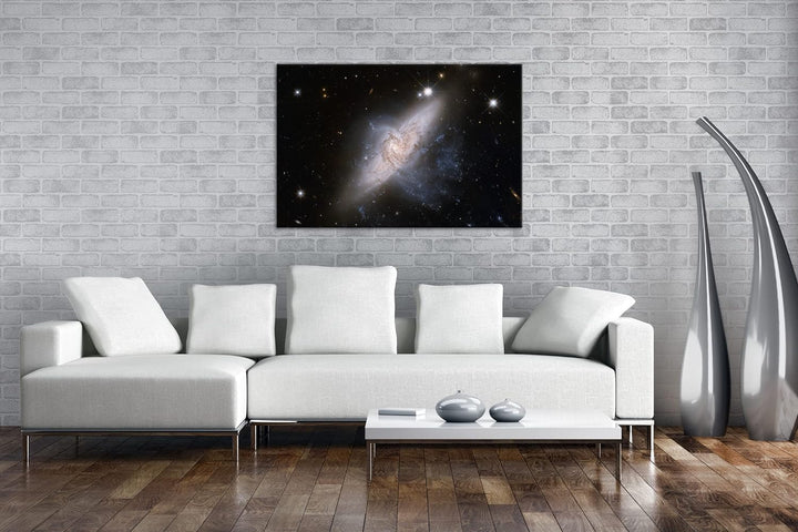 deyoli Dark weite Galaxien mit leuchtenden Sternen im Format: 80x60 als Leinwandbild, Motiv fertig g