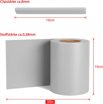 UISEBRT PVC Sichtschutzstreifen für Doppelstabmatten, 35 m x 19 cm Doppelstabmattenzaun, Blickdichte