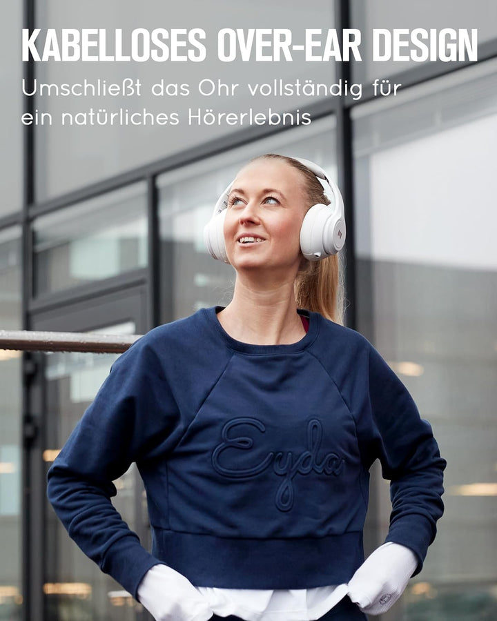 MIIEGO Boom Bluetooth Kopfhörer - Kabellose Over-Ear Headphones - Waschbare Ohrpolster - Perfekter S