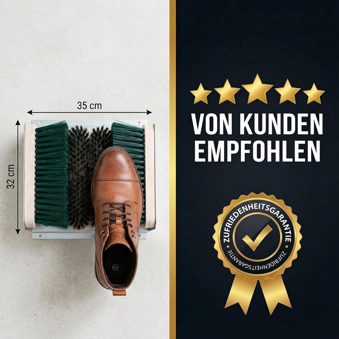 Borstelshop Schuhabstreifer mit Halterung - Fussabtreter Aussenbereich - Fussabtreter Aussen - Schuh