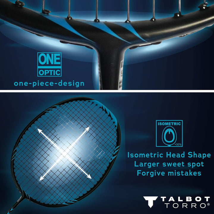 Talbot Torro Carbon Badminton Set Professional, 2 Badmintonschläger, 2 Federbälle, 2 Griffbänder & S