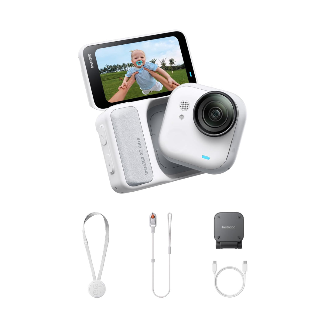 Insta360 GO Ultra Polarweiss-Kleine 4K Vlogging-Kamera, Freihändig, POV-Kamera, 1/1,28"-Sensor, 53 g