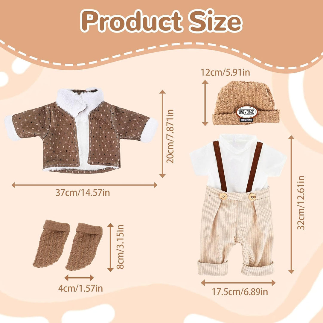 Baby Puppen Puppenkleidung 35-43 cm, Kleidung Outfits für Baby Puppen Grösse 43 cm mit 1 Plüsch Mant