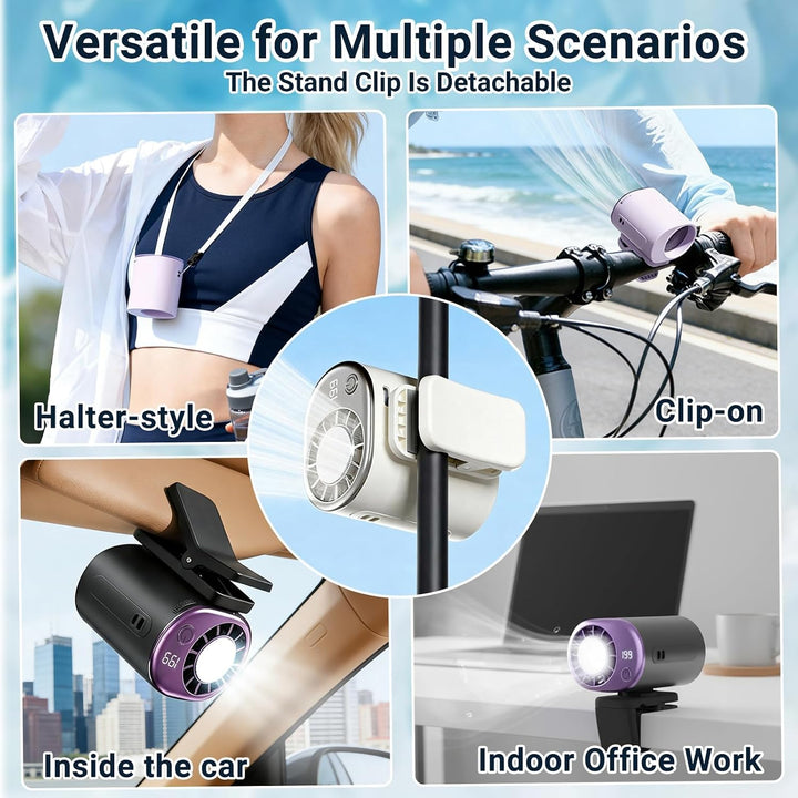 Auto Ventilator,Lüfter für Autoklimaanlage,Auto Clip on Klimaanlage Ventilator mit LED Display,360°