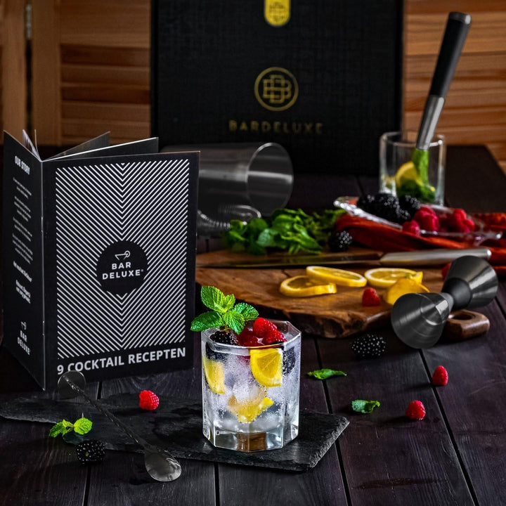 BarDeluxe® Boston Shaker Set 5-teilig, Barkeeper Set, Cocktail Mix Set - 750ml Cocktailshaker Boston