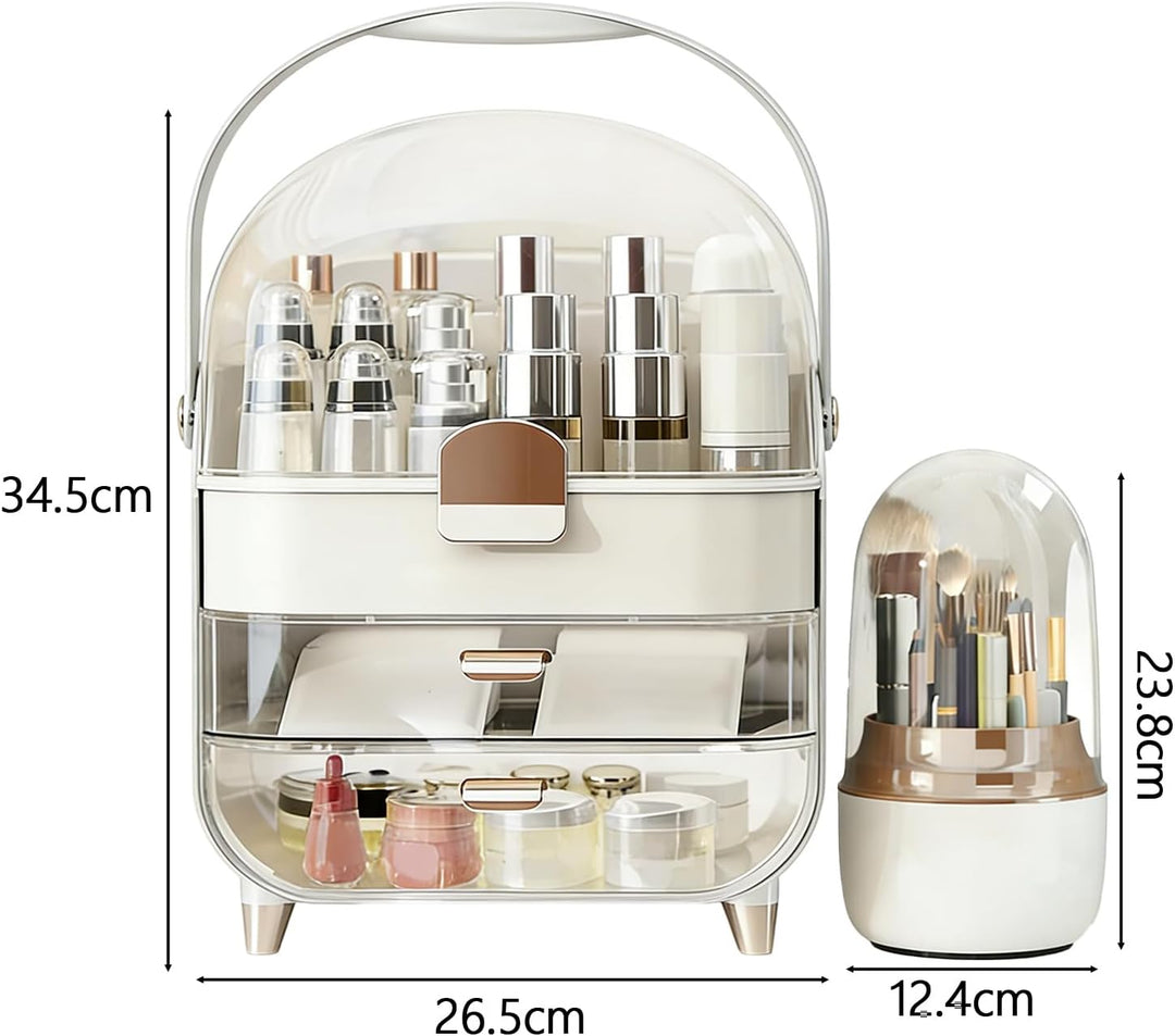 2 StüCk Make Up Organizer & Drehbar Pinselhalter, GrossE KapazitäT ParfüM Organizer, Kosmetik Organi