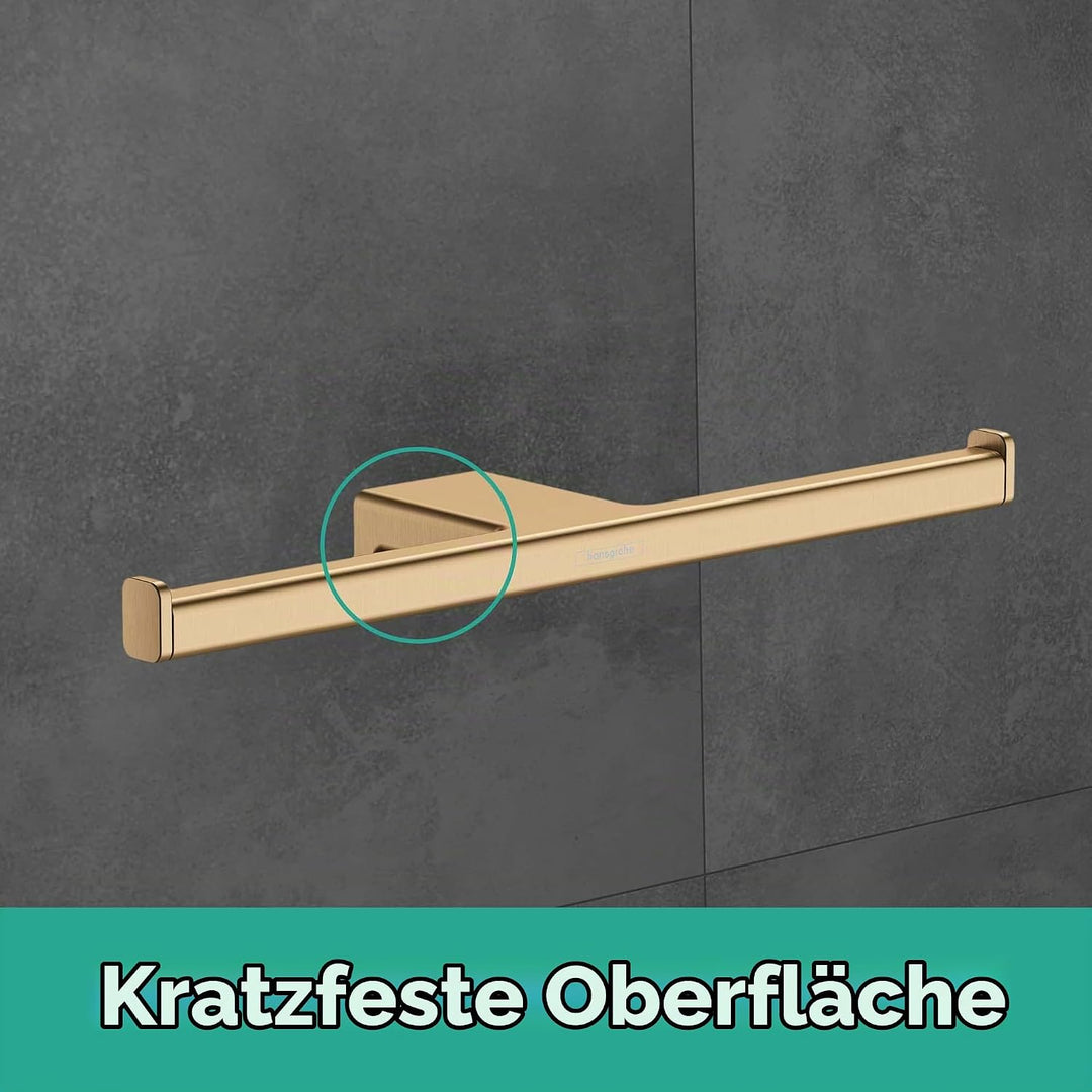 hansgrohe Doppel-Toilettenpapierhalter AddStoris, Doppelpapierrollenhalter Brushed Bronze 2 Rollen o