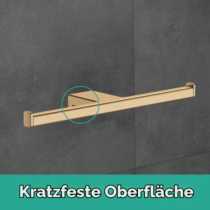 hansgrohe Doppel-Toilettenpapierhalter AddStoris, Doppelpapierrollenhalter Brushed Black Chrome, 2 R