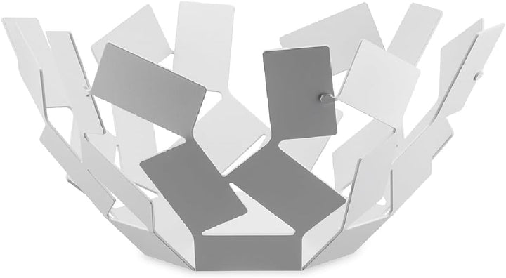 Alessi "La Stanza dello Scirocco", Obstschale weiss, Edelstahl 18/10, Weiss Lackiert,27.3 X 27.3 X 1