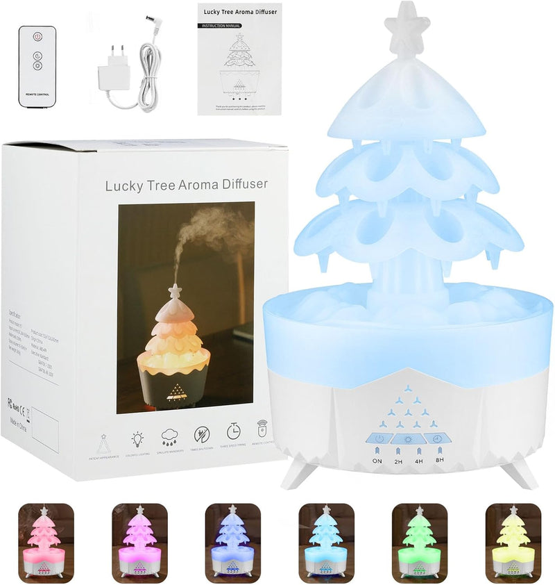 Vehoukli 2.5L Luftbefeuchter Humidifier mit 7 Farben LED Weihnachtsbaum Luftreiniger Lufterfrischer