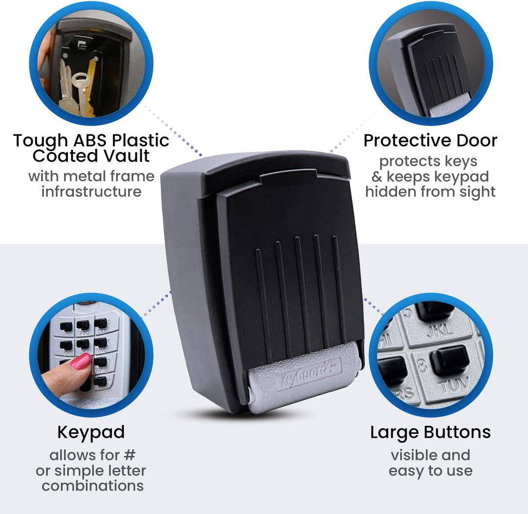 KeyGuard SL-590 Schlosskasten für Schlüssel, Wandmontage, Schwarz Wandhalterung, Wandhalterung