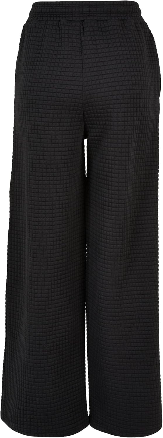 Urban Classics Damen Ladies Quilte Wide Leg Sweat Pants Hose M Schwarz, M Schwarz