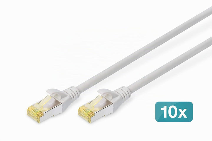 DIGITUS LAN Kabel Cat 6A - 1m - 10 Stück - RJ45 Netzwerkkabel - S/FTP Geschirmt - Kompatibel zu Cat6